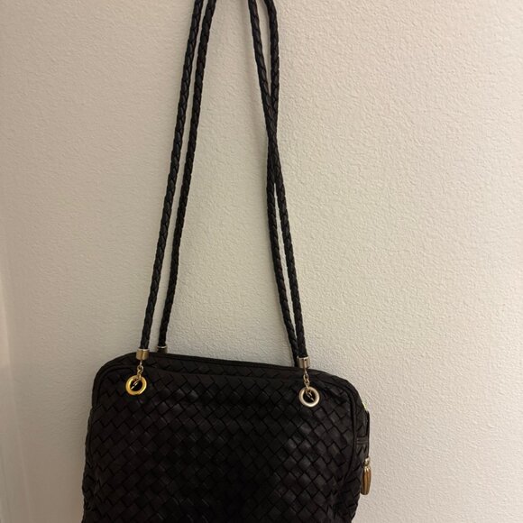 Bottega Veneta Classic black double shoulder strap woven leather bag - Picture 3 of 5